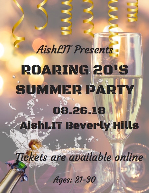 AishLIT Roaring 20's Summer Party Flyer
