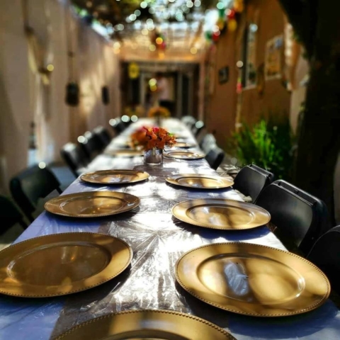 Sukkot at The Malul's, Sukkah and Table - AishLIT Website 2